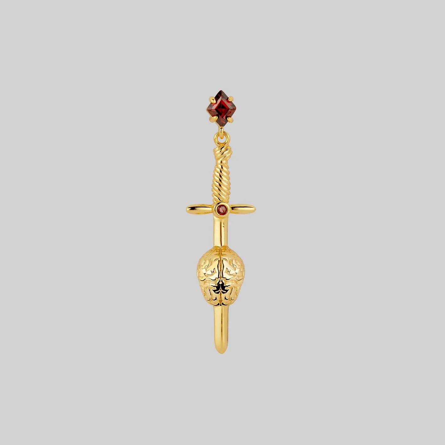 HEART & MIND. Heart & Brain Sword Earrings - Gold