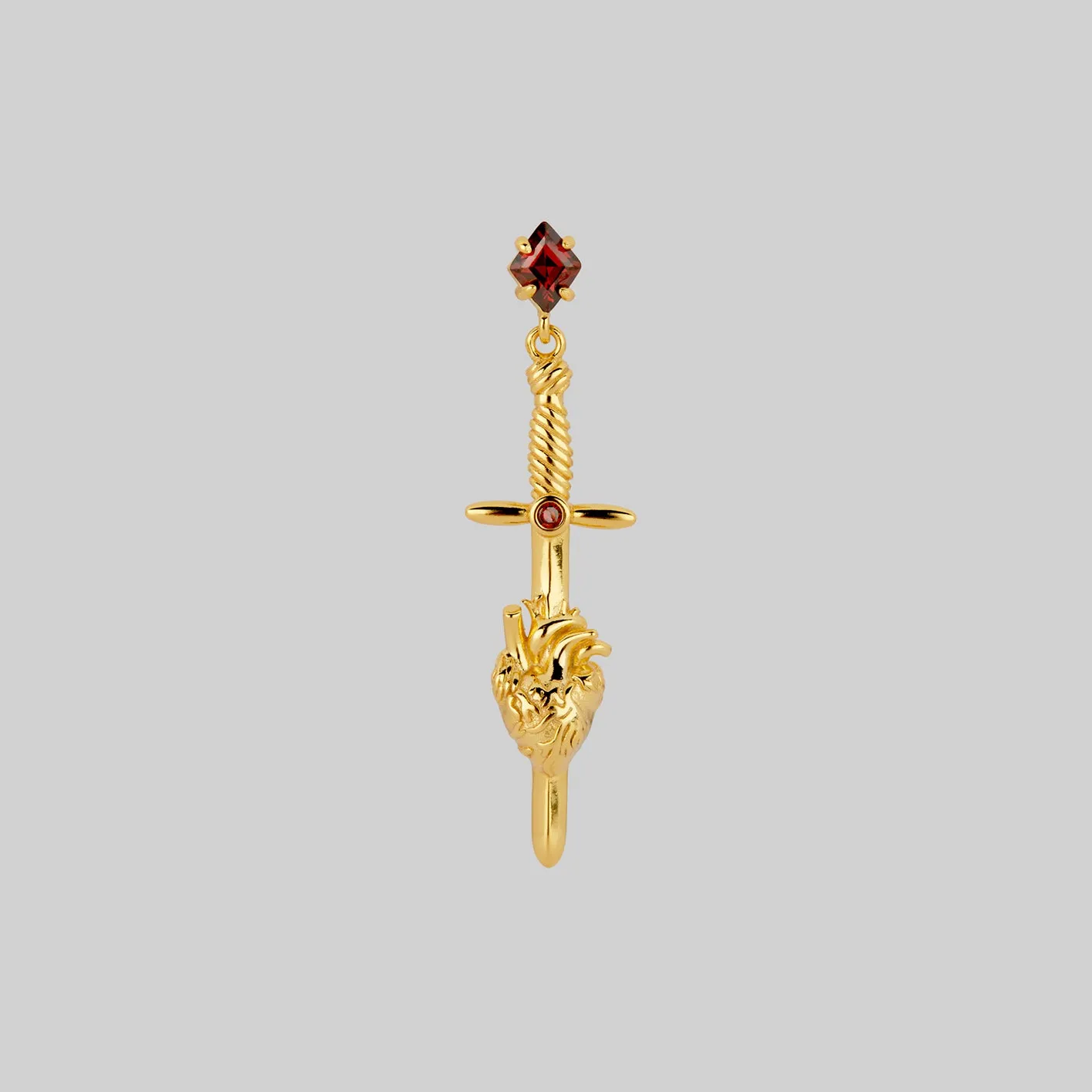 HEART & MIND. Heart & Brain Sword Earrings - Gold