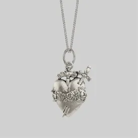 INFERNO. Sacred Heart Necklace - Silver