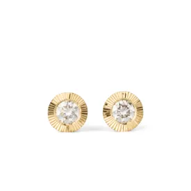 Medium Aurora Diamond Stud Earring in Yellow Gold