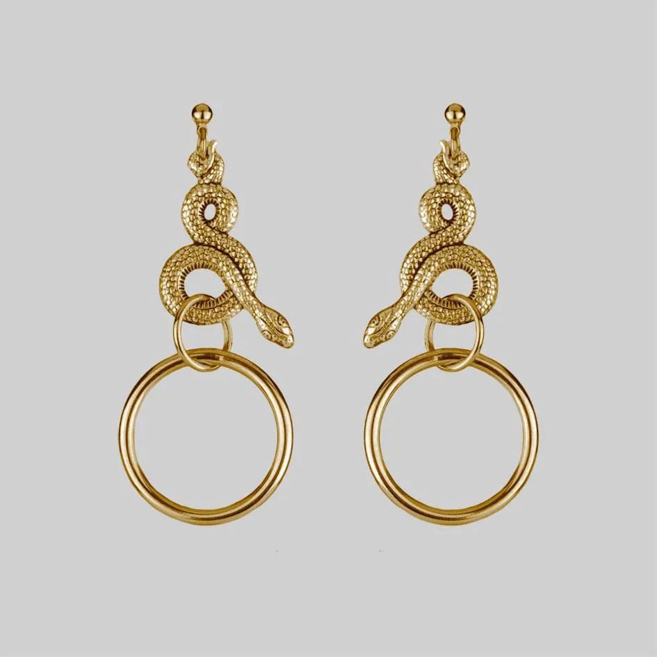 MERYLL. Snake Wrap Ring Earrings - Gold