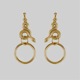 MERYLL. Snake Wrap Ring Earrings - Gold