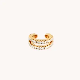 Mini Illusion Crystal Ear Cuff in Gold