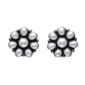 Mother of Pearl Cluster Flower Earrings | Michael Perry