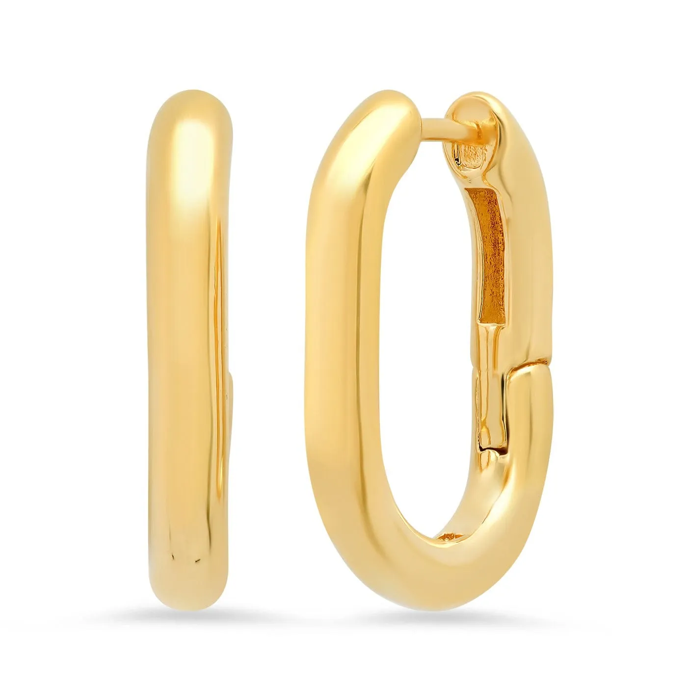 18mm Stylish Oval Hoop Earrings