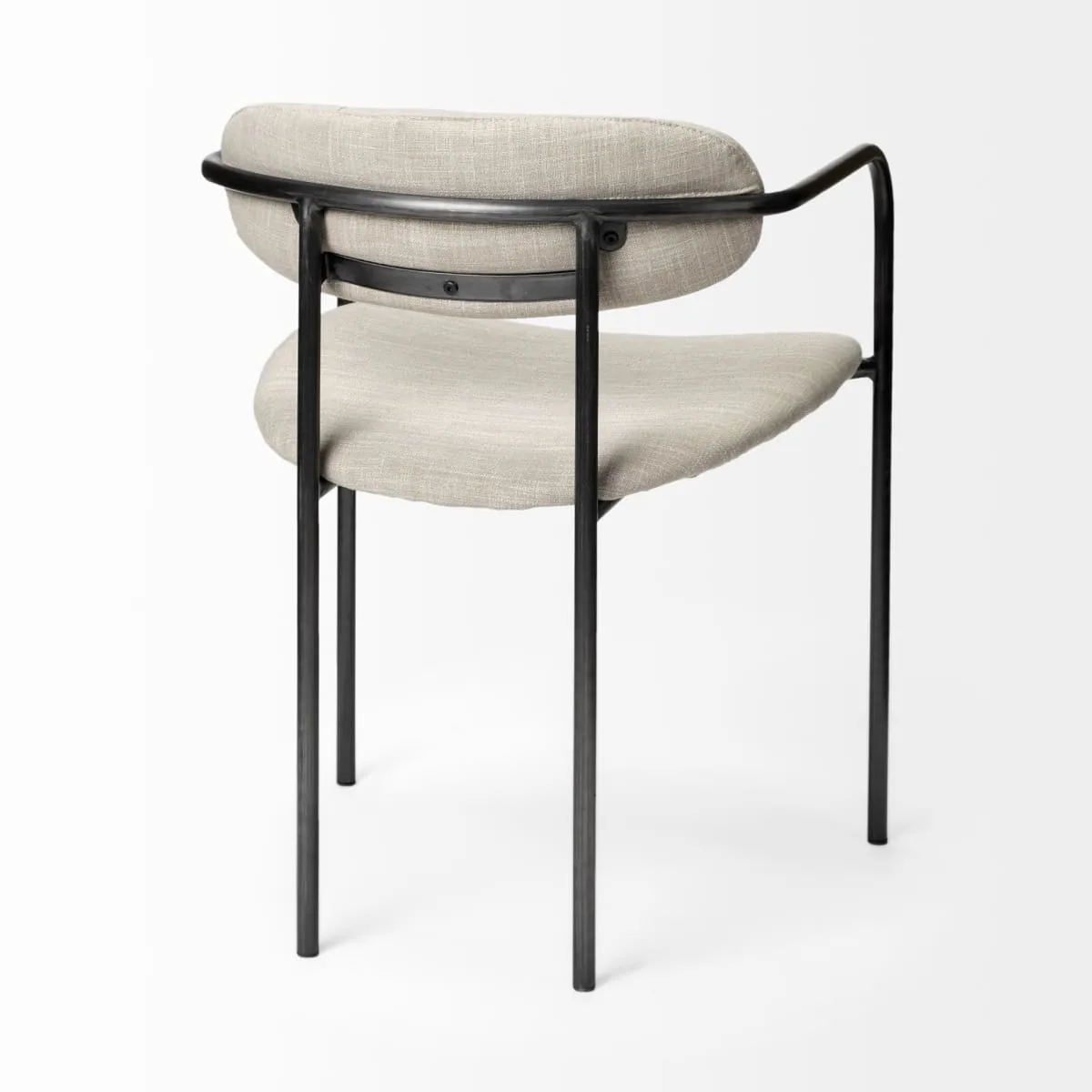 Parker Dining Chair Beige Fabric | Gray Metal