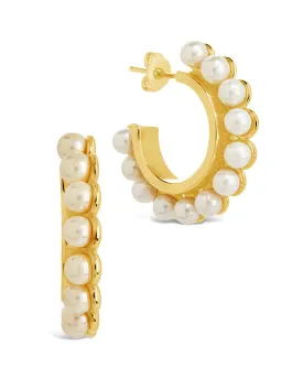 Pearl Bubble Hoop Earrings