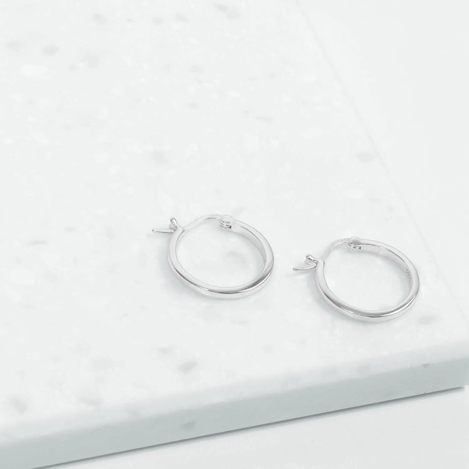 Roma Small Hoop Earrings (Silver)