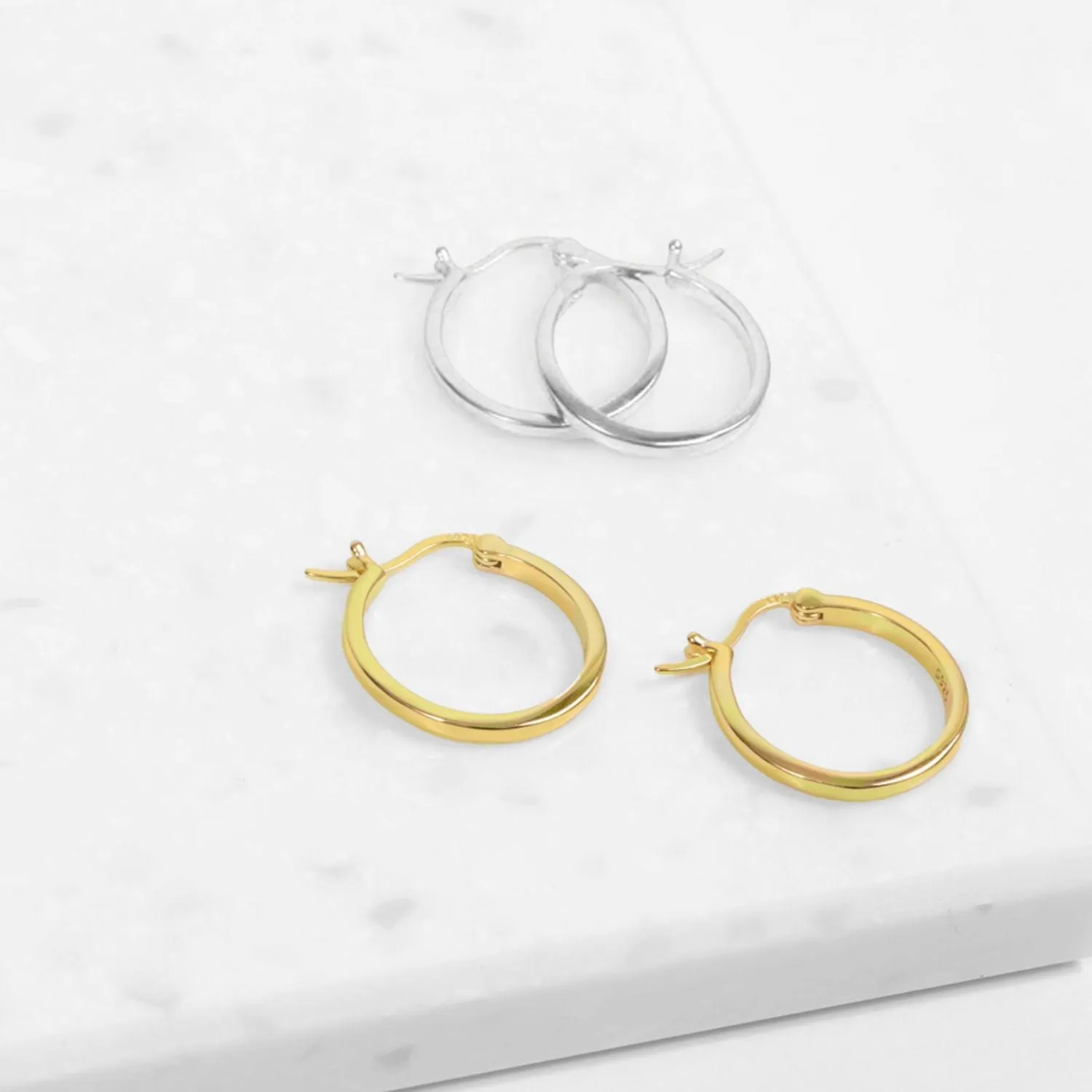 Roma Small Hoop Earrings (Silver)