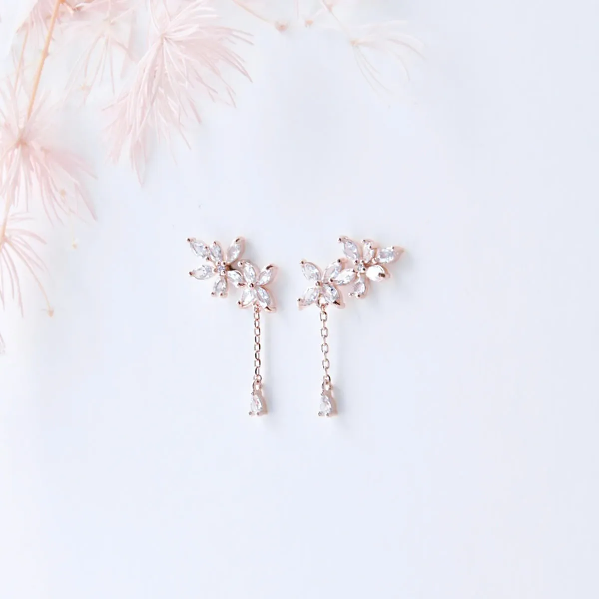 Rose Gold Never Forget Earrings