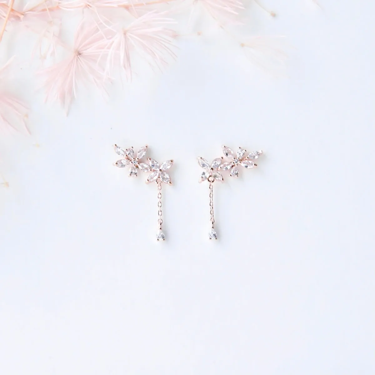 Rose Gold Never Forget Earrings