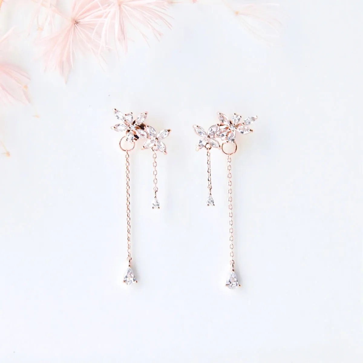 Rose Gold Never Forget Earrings