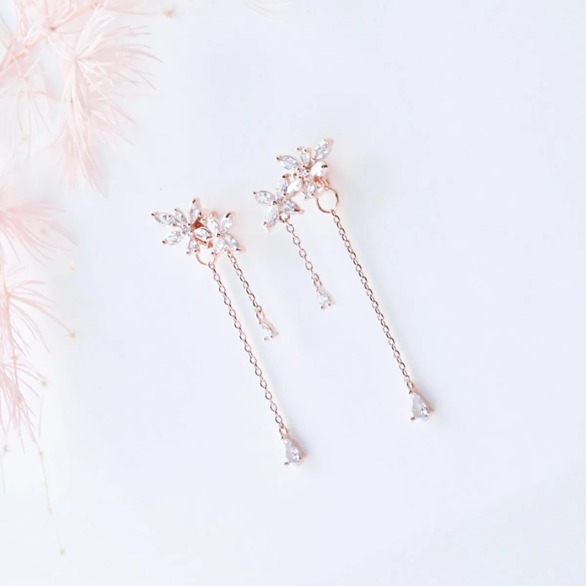 Rose Gold Never Forget Earrings