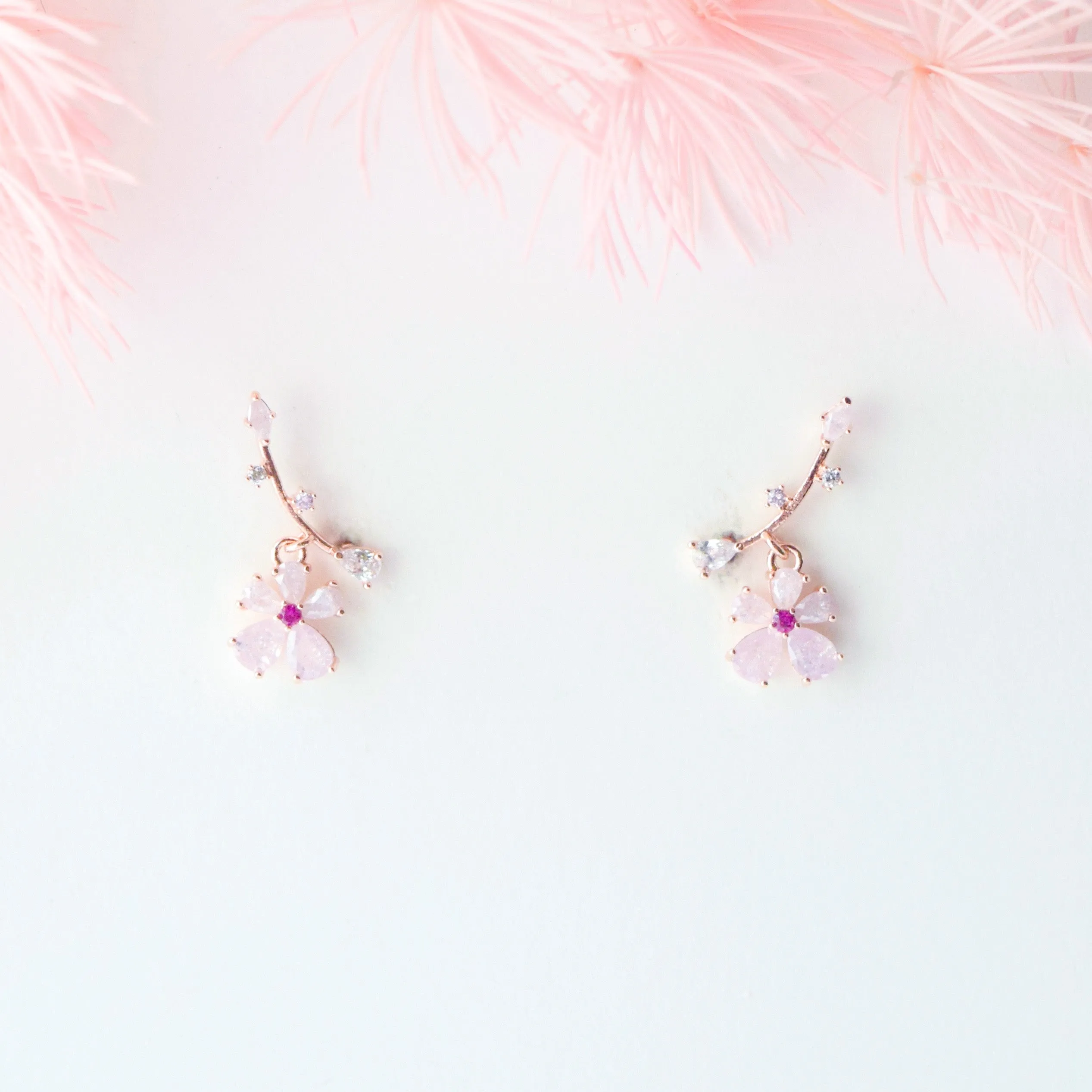 Rose Gold Primrose Earrings