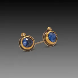 Round Kyanite Stud Earrings