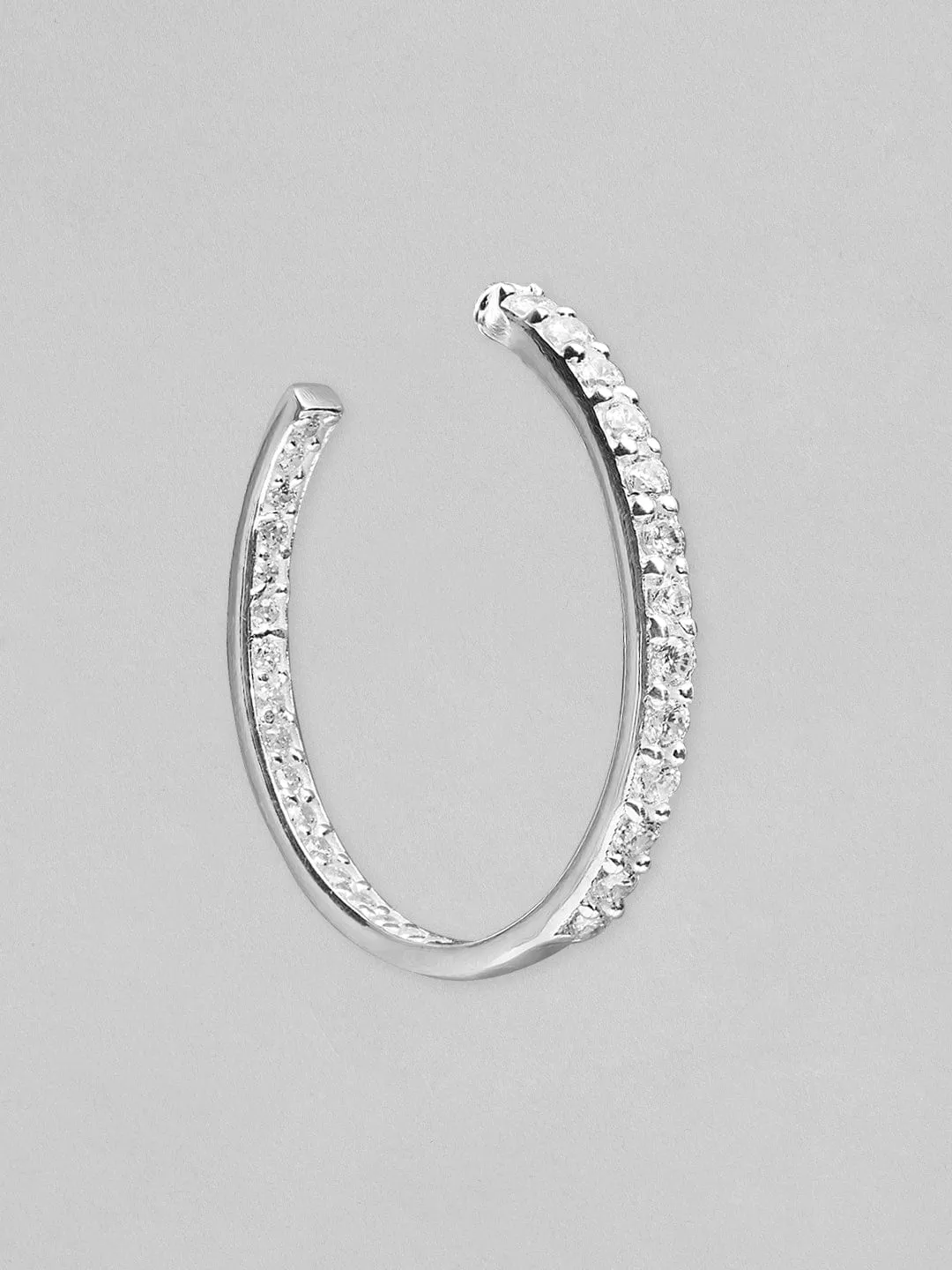 Rubans 925 Silver Modern Minimal Ring Hoop Earrings.