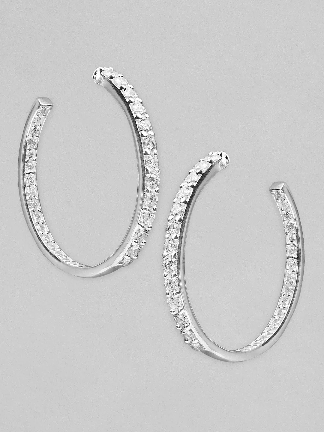 Rubans 925 Silver Modern Minimal Ring Hoop Earrings.