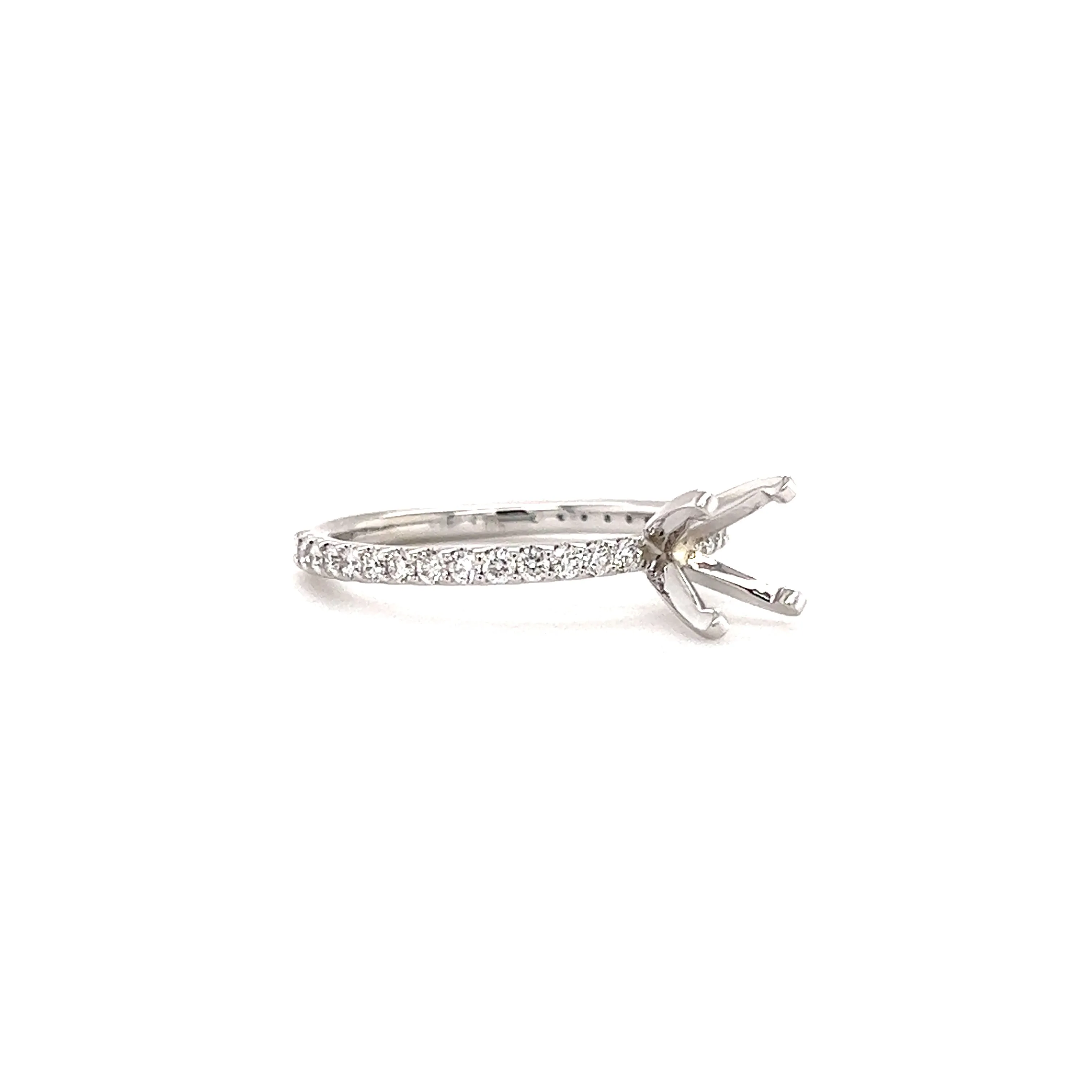 Solitaire Ring Setting with 0.37ctw of Diamonds in 14K Gold