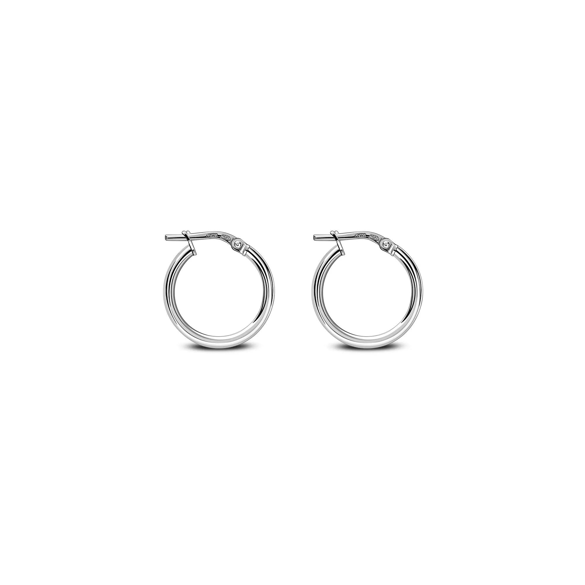 Sterling Silver 15mm Closed Round Hoop Earrings