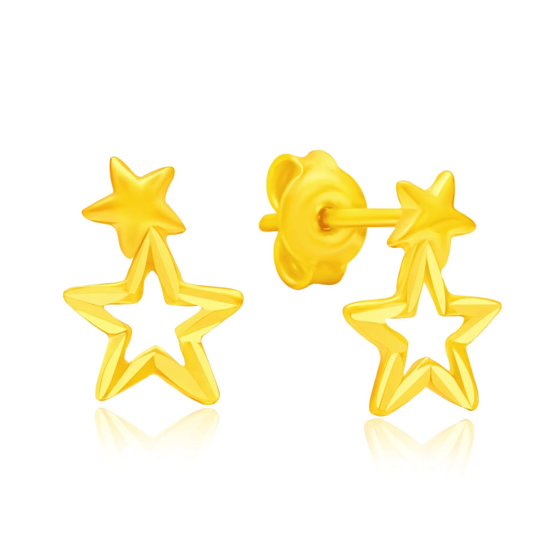 TAKA Jewellery 916 Gold Earrings Starry