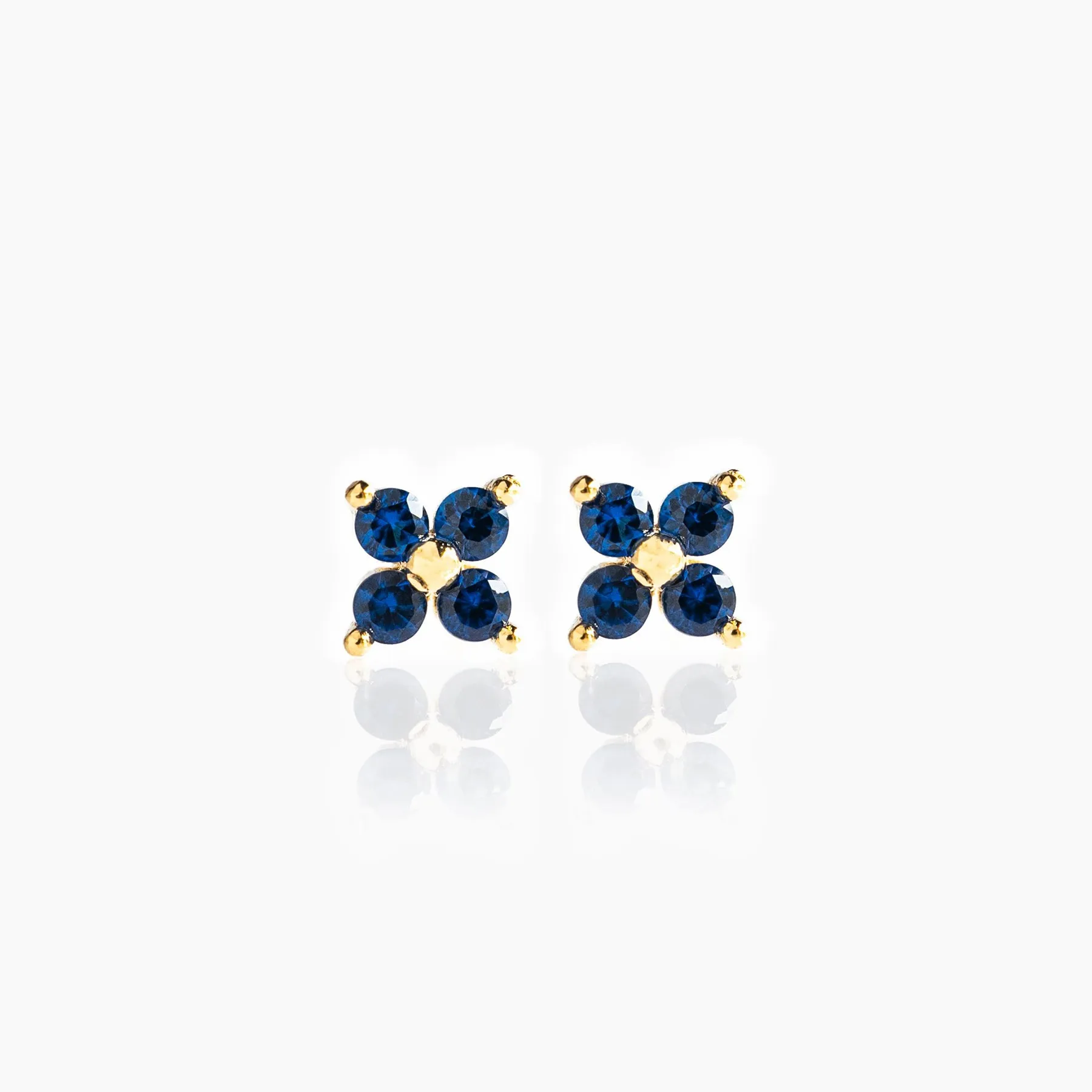 Petite Sapphire Cluster Stud Earrings