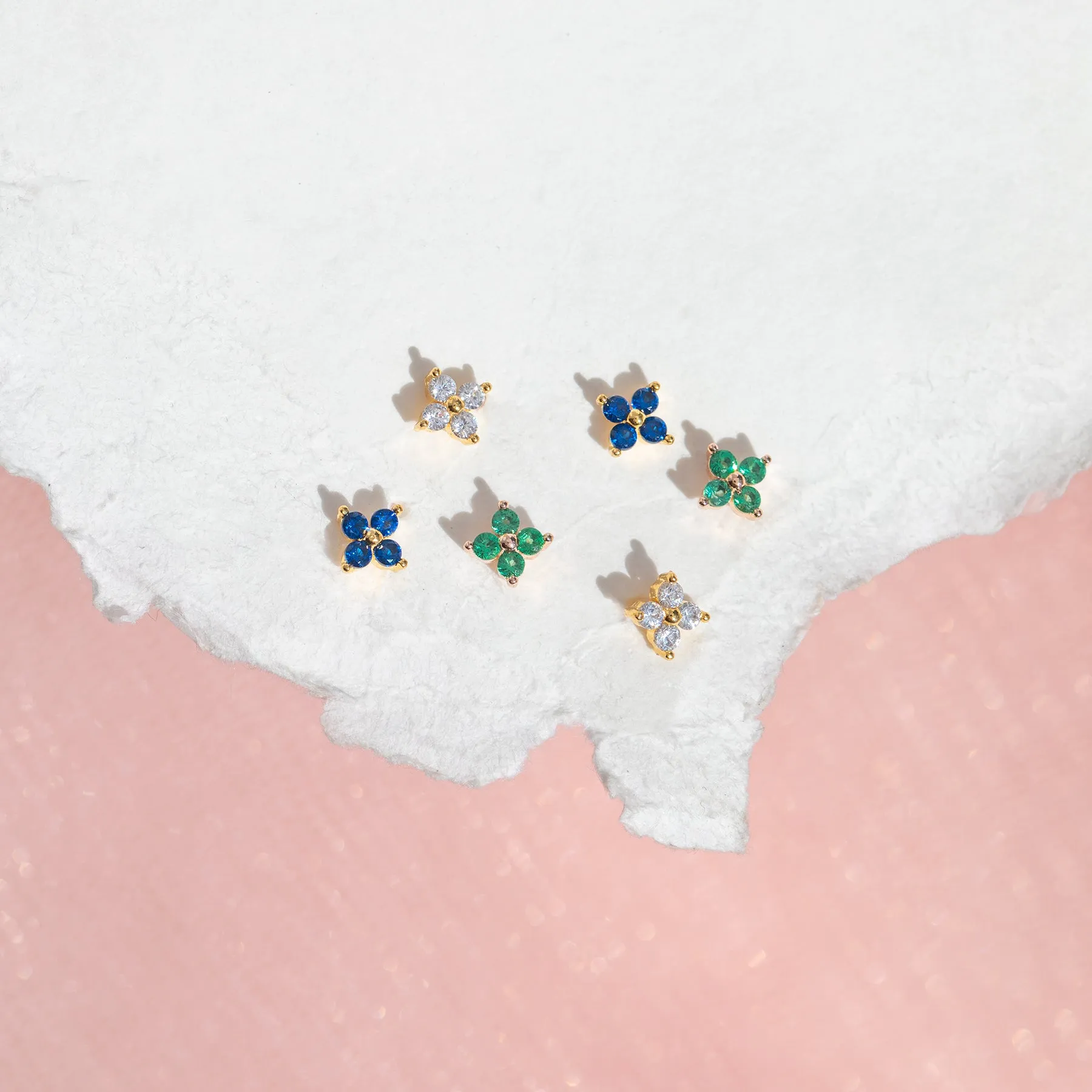 Petite Sapphire Cluster Stud Earrings