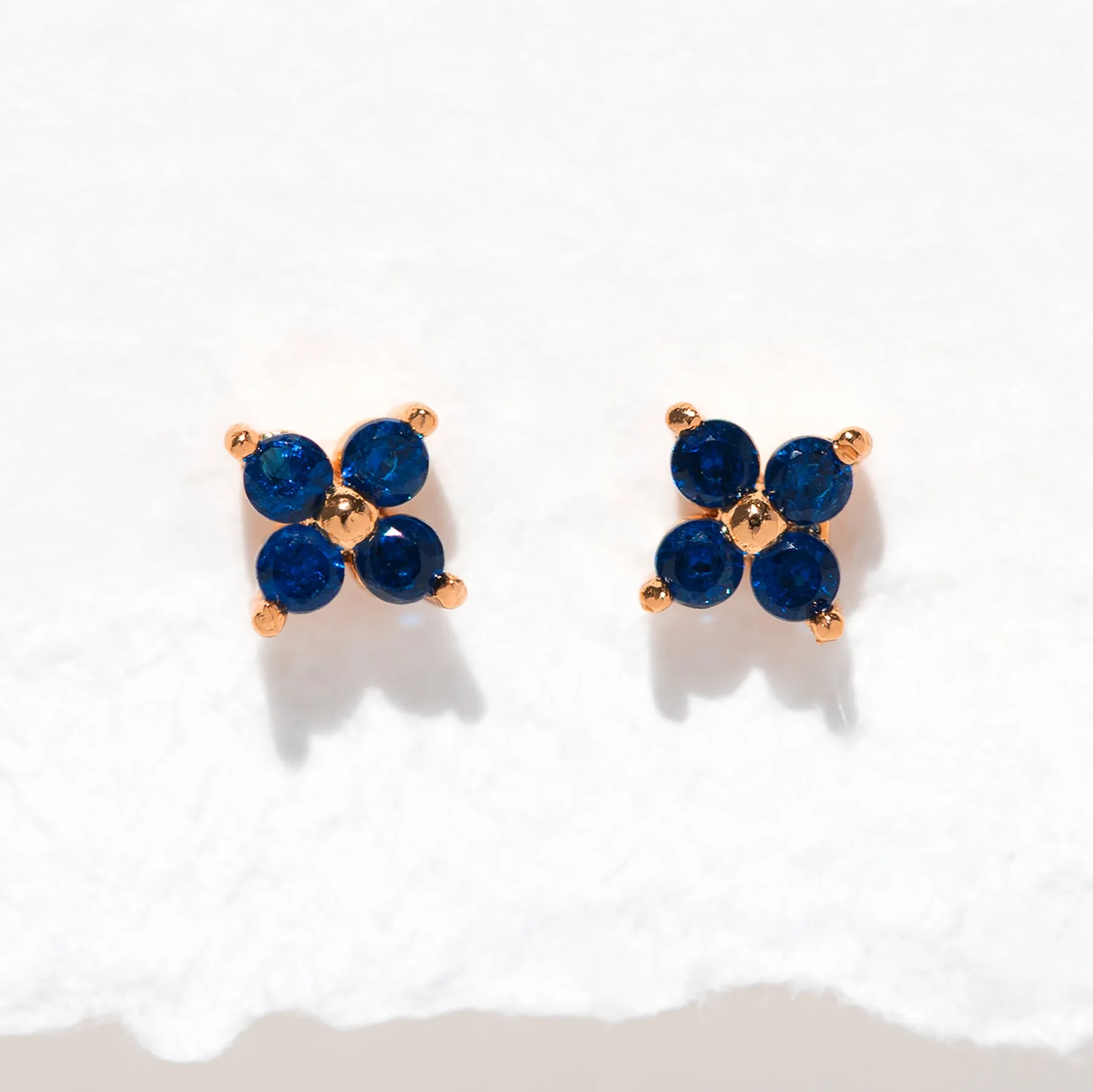 Petite Sapphire Cluster Stud Earrings