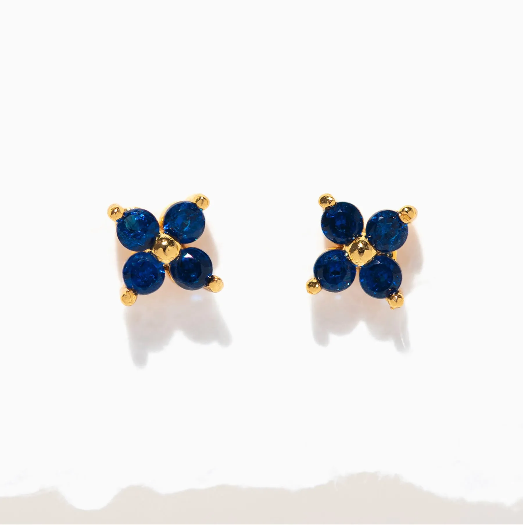 Petite Sapphire Cluster Stud Earrings