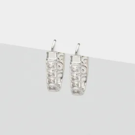 Zirconia Oval Hoop Earrings